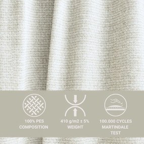 Krémszínű zsenília kinyitható-tárolóhelyes sarokkanapé (bal oldali-L alakú) Tonga – Maison de Rêve