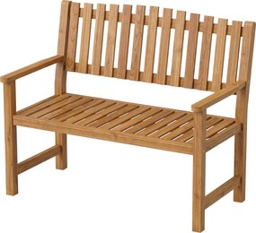 Outsunny kétszemélyes kerti pad | FSC akácfa lamellás ülés és karfák | Teherbírás 320 kg | 112 x 64 x 92 cm | Natúr | Aosom