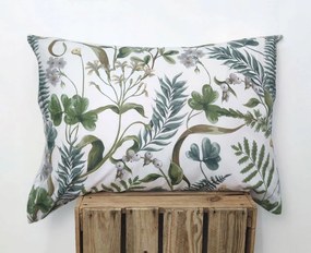 Párnahuzat pamut Prémium levelek gallyak páfrányok növények zöld 1950 50x60