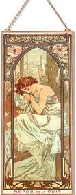 Alfons Mucha - Napszakok (Garnitúra) Pasztell üvegkép, falikép