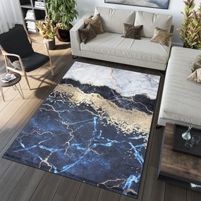 TOSCANA Modern kék szőnyeg absztrakt mintával Szélesség: 120 cm | Hossz: 170 cm