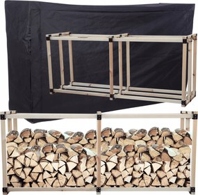 Kandalló fa állvány fa huzattal 2,2 m3 Öko Tömör