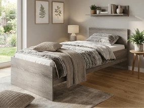 Ágy ELISA 90 x 200 cm, szarvasgomba tölgy Ágyrács: Lamellás ágyrács, Matrac: Coco Maxi 20 cm matrac