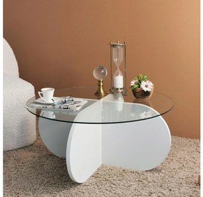 Asir Kávésasztal BUBBLE 35x75 cm fehér/átlátszó AS1565