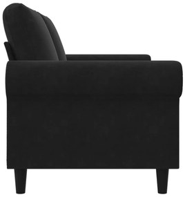 vidaXL kétszemélyes fekete bársony kanapé 140 cm