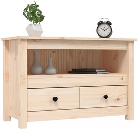 tömör fenyőfa TV-szekrény 79 x 35 x 52 cm