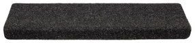 5 db fekete tűlyukasztott lépcsőszőnyeg 65x21x4 cm