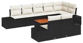 vidaXL Kerti Kanapé Szett 9 pcs Fekete és fehér