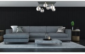 Felületre szerelhető csillár  NESSA 6xE27/60W/230V fekete/arany/átlátszó