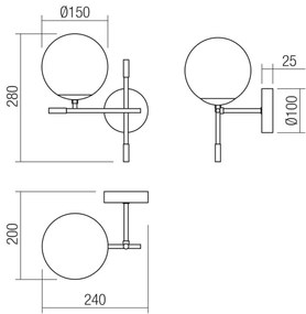Redo 01-2945 - Fali lámpa ESSENTIAL 1xE14/28W/230V bal