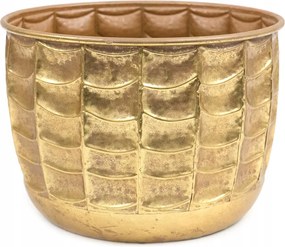 Virágtartó Fedél Antik Arany 20x27cm Fém Díszített Dombornyomott 25