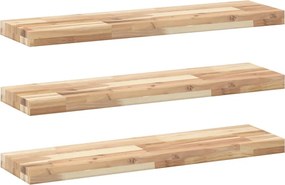 vidaXL 3 db kezeletlen tömör akácfa függőpolc 80 x 20 x 4 cm