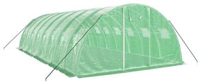 zöld acélvázas melegház 32 m² 8 x 4 x 2 m