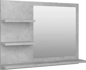 vidaXL betonszürke szerelt fa fürdőszobai tükör 60 x 10,5 x 45 cm