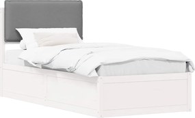 vidaXL Ágykeret Kárpitozott Fejtámlával Világosszürke 90 x 200 cm