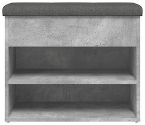 betonszürke szerelt fa cipőtároló pad 62 x 32 x 50 cm