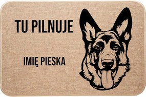 Ablaktörlő Lábtörlő Személyre szabott német juhászkutya Itt őrködik Név