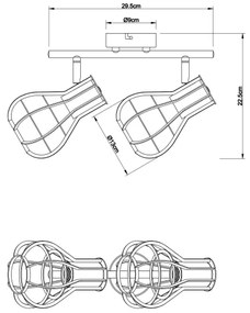 Globo 15388-2 - Spotlámpa CLASTRA 2xE27/40W/230V