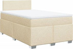 vidaXL krémszínű szövet rugós ágy matraccal 120 x 200 cm