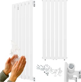 Dekoratív függőleges radiátor 1100x450 Fehér radiátor 553W panel Fero