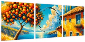 Kép - Ház narancsokkal II. (órával) (90x30 cm)