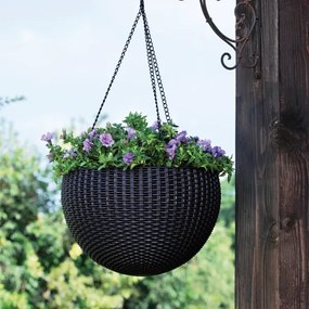 KETER KASPÓ FÜGGŐ RATTAN STYLE 35X35X22CM BARNA RATTAN HATÁSÚ MŰANYAG