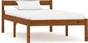 vidaXL mézbarna tömör fenyőfa ágykeret 90 x 200 cm