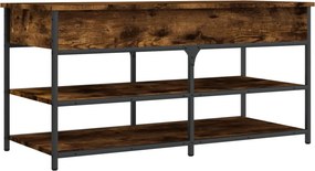 vidaXL füstös tölgy színű szerelt fa cipőtároló pad 100 x 42,5 x 50 cm