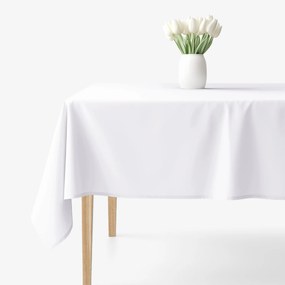 Goldea dekoratív asztalterítő rongo deluxe - fehér, szatén fényű 120 x 140 cm