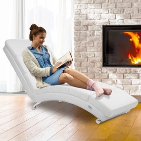 LONDON napozó fotel, 186×55×89cm, fehér Casaria