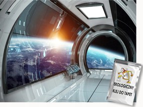 Fotótapéta Flizelina Kozmosz Állomás Folyosó Kilátás Föld Ablak 350x250 ragasztó