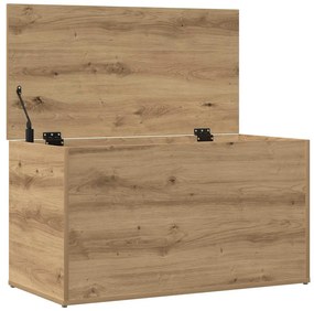 kézműves tölgy színű szerelt fa tárolóláda 84 x 42 x 46 cm