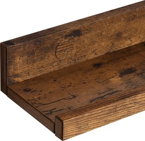 Falipolcok 3 db lebegő polc készlet, hossza 38 cm, rusztikus barna