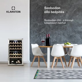 Klarstein Vinamour 29D, borhűtő, 2 zóna, 80 liter, 29 palack, 5 - 22 °C, érintésvezérlés