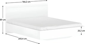 Franciaágy, 160x200, fehér, LINDY