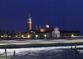 Poszter 42x29,7cm Éjszakai felvétel San Giorgio Maggiore a Grand Canal csatornáról, As