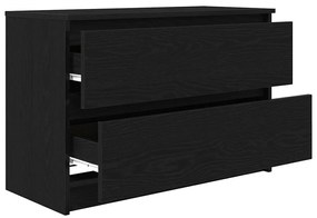 fekete szerelt fa TV-szekrény 80x35x54 cm