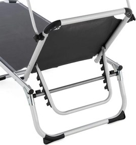 Kerti nyugágy összecsukható napellenzős antracit szín