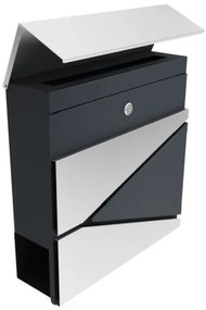 Zárható postaláda, falra, kerítésre szerelhető, ezüst postaláda