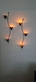 Falra szerelhető gyertyatartó teamécsesekhez