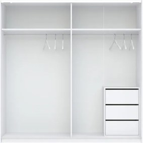 BERNO ruhásszekrény, 200 cm | Fehér + Kasmír