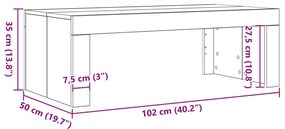 Fekete Tölgy Kávézóasztal 102x50x35 cm Műanyag Fa