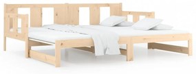 tömör fenyőfa kihúzható kanapéágy 2 x (80 x 200) cm
