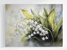 Vászonkép Canvas Akvarell Természet Virágok Gyöngyvirágok 100x75