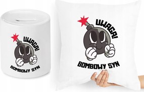 Fiú Párna Szett Persely Ajándék fényképes nyomtatással