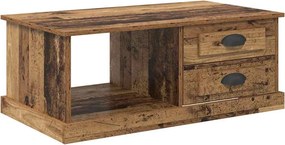 vidaXL Dohányzóasztal fiókkal Öreg fa 90 x 50 x 35 cm Faanyag