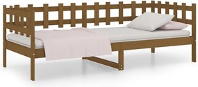 vidaXL mézbarna tömör fenyőfa kanapéágy 90 x 200 cm