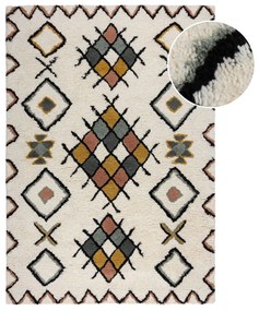 Krémszínű kézi szövésű gyapjú szőnyeg 120x170 cm Moroccan Midar – Flair Rugs