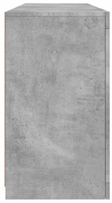 betonszürke tálalószekrény LED-világítással 163 x 37 x 67 cm