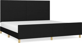 vidaXL fekete szövet ágykeret matrac nélkül 200 x 200 cm